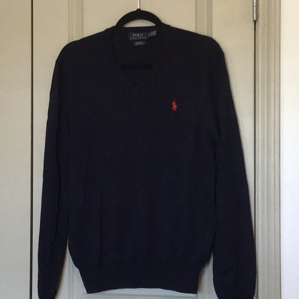 Polo by Ralph Lauren Blue V-Neck Sweater